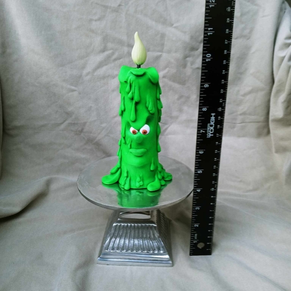 💚🐸 Melting 🕯🎃 Candle Face 🕷 Neon Green - Picture 9 of 11